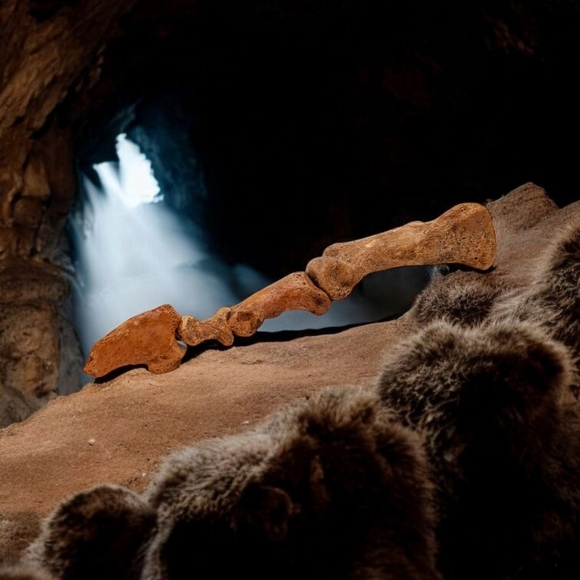 Real Fossilized Extinct Cave Bear Claw And Finger Bones Ursus spelaeus - Picture 1 of 9